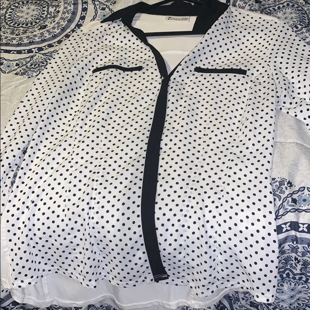 Black and white blouse